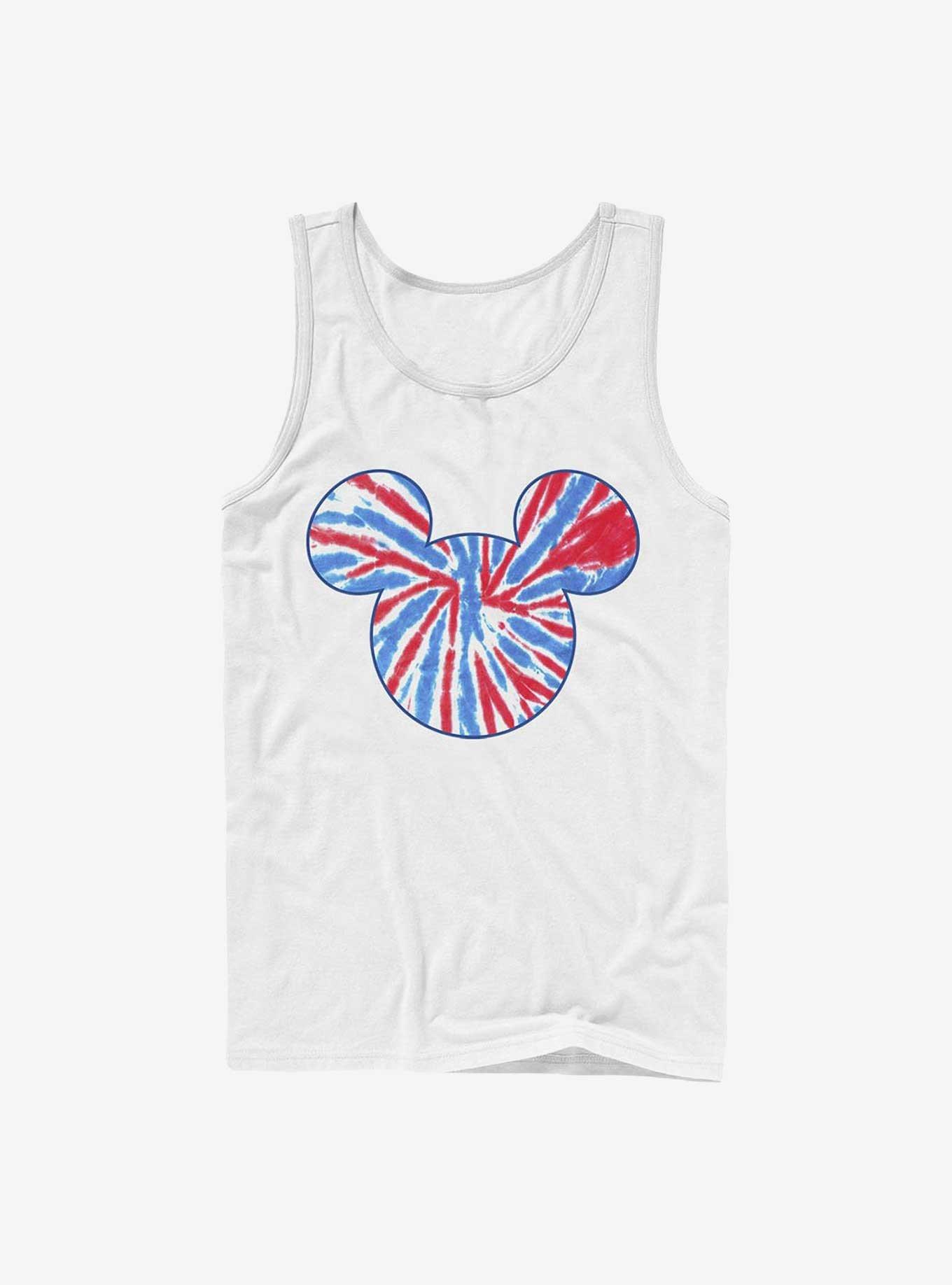 Disney Mickey Mouse Tie Dye Red White Blue Tank, WHITE, hi-res