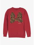 Disney Minnie Mouse Animal Print Bow Crew Sweatshirt, RED, hi-res