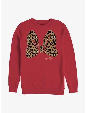 Disney Minnie Mouse Animal Print Bow Crew Sweatshirt, , hi-res