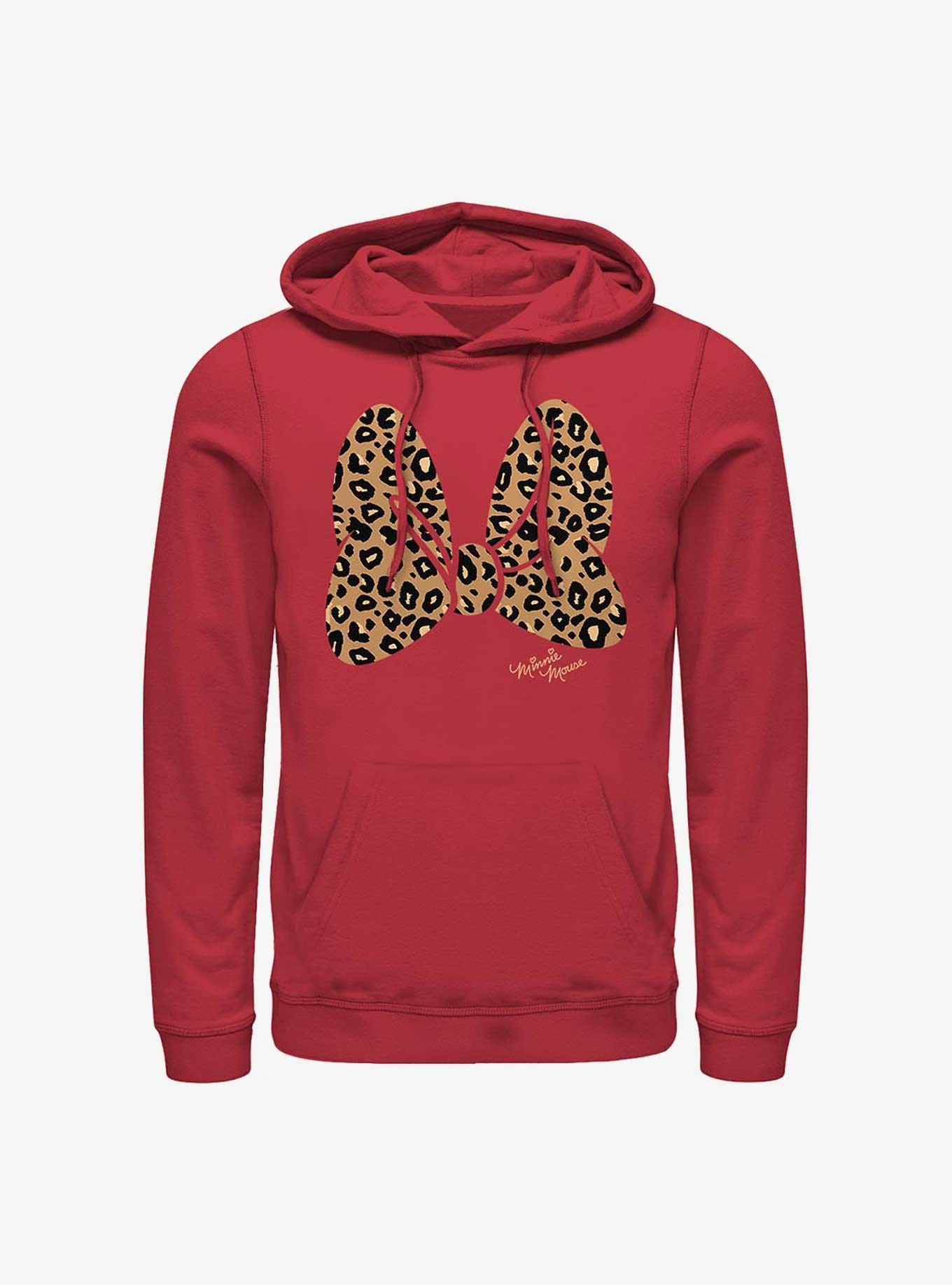 Disney Minnie Mouse Animal Print Bow Hoodie, , hi-res