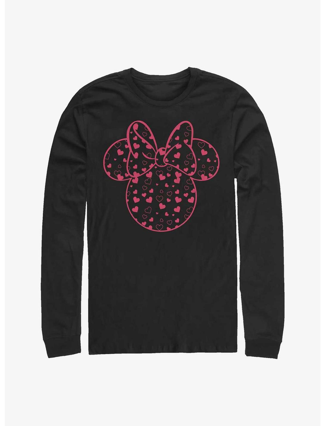 Disney Minnie Mouse Minnie Hearts Fill Long-Sleeve T-Shirt, BLACK, hi-res