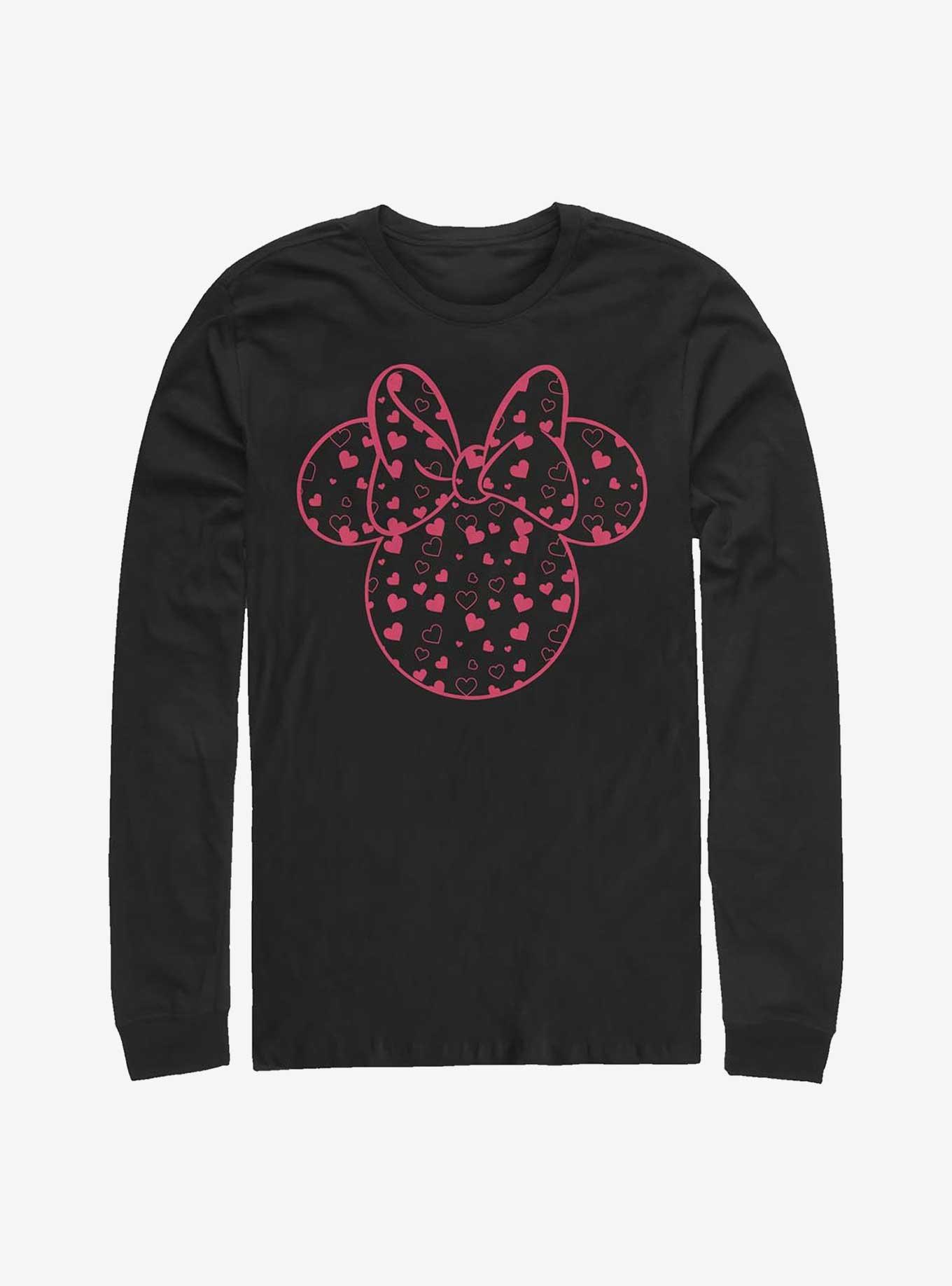 Disney Minnie Mouse Minnie Hearts Fill Long-Sleeve T-Shirt, BLACK, hi-res