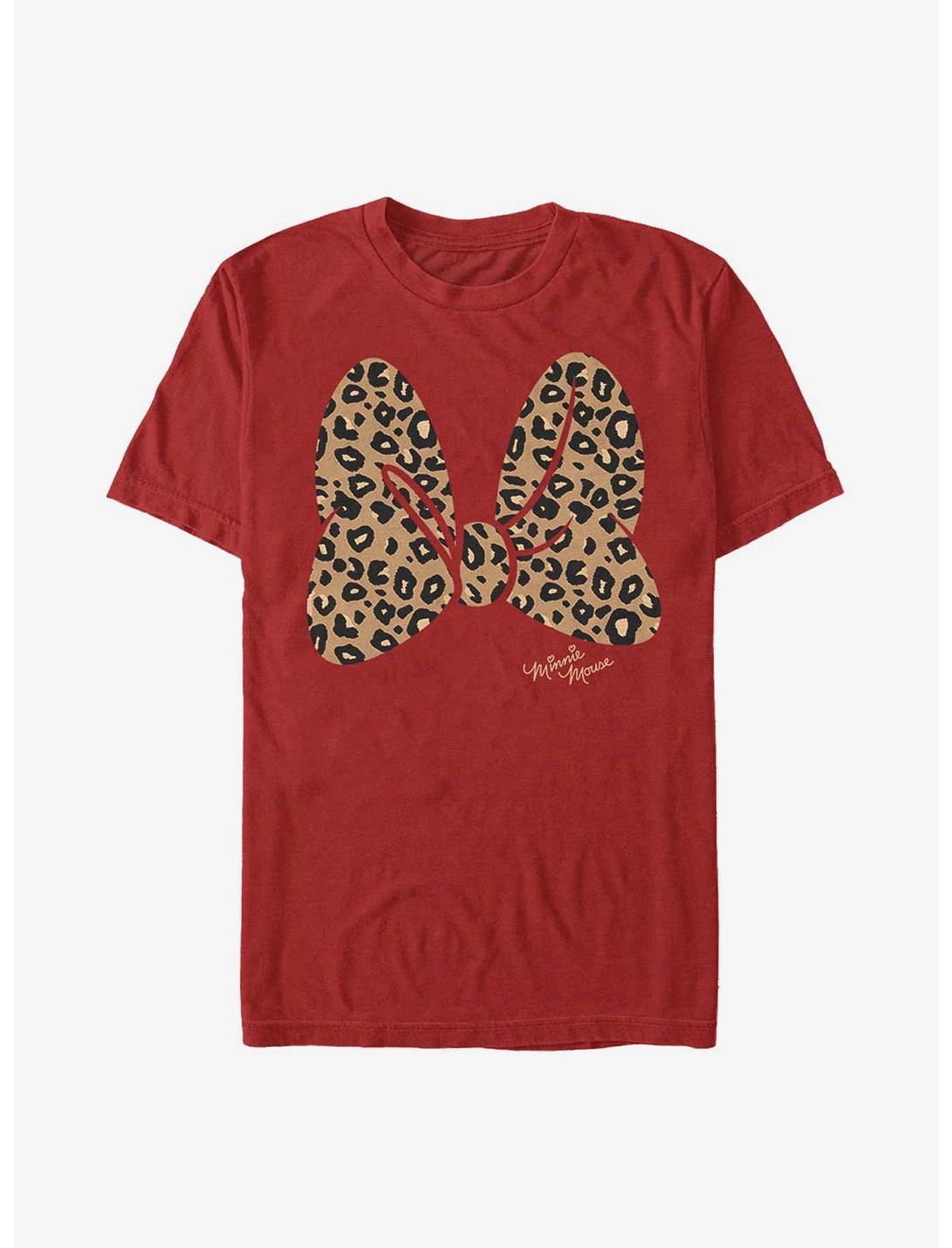 Disney Minnie Mouse Animal Print Bow T-Shirt, RED, hi-res