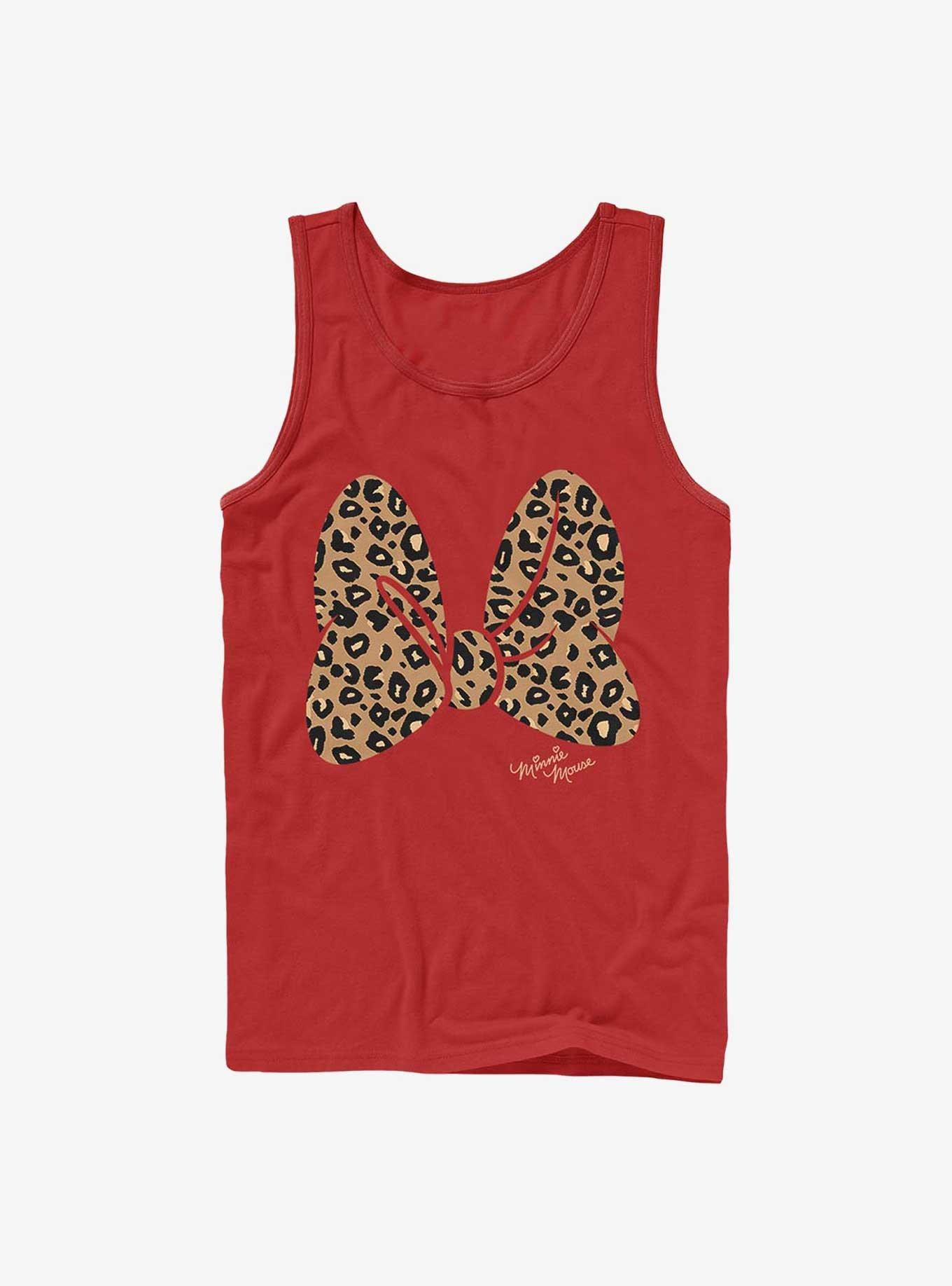 Disney Minnie Mouse Animal Print Bow Tank, RED, hi-res