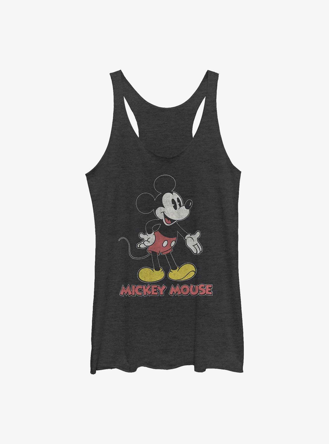 Disney Mickey Mouse 70's Mickey Girls Tank, BLK HTR, hi-res