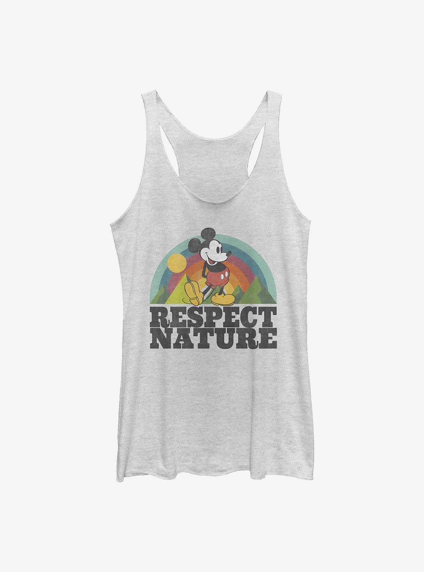 Disney Mickey Mouse Respect Nature Girls Tank, WHITE HTR, hi-res