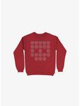 9724 Skulls Sweatshirt, RED, hi-res