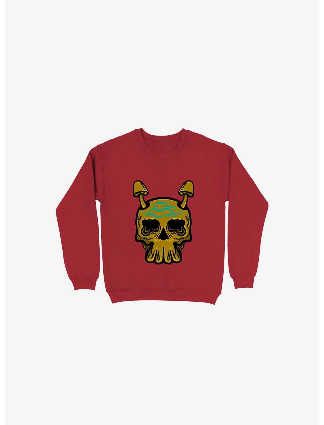 Beach Skull Sweatshirt, RED, hi-res