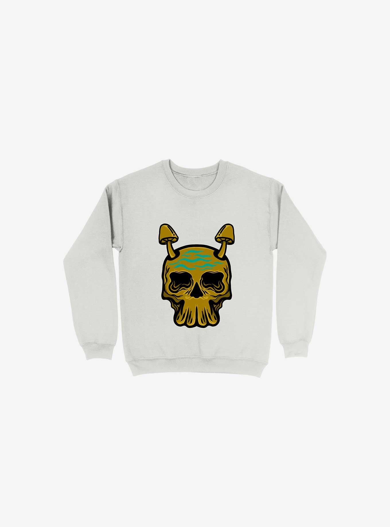 Beach Skull Sweatshirt, WHITE, hi-res