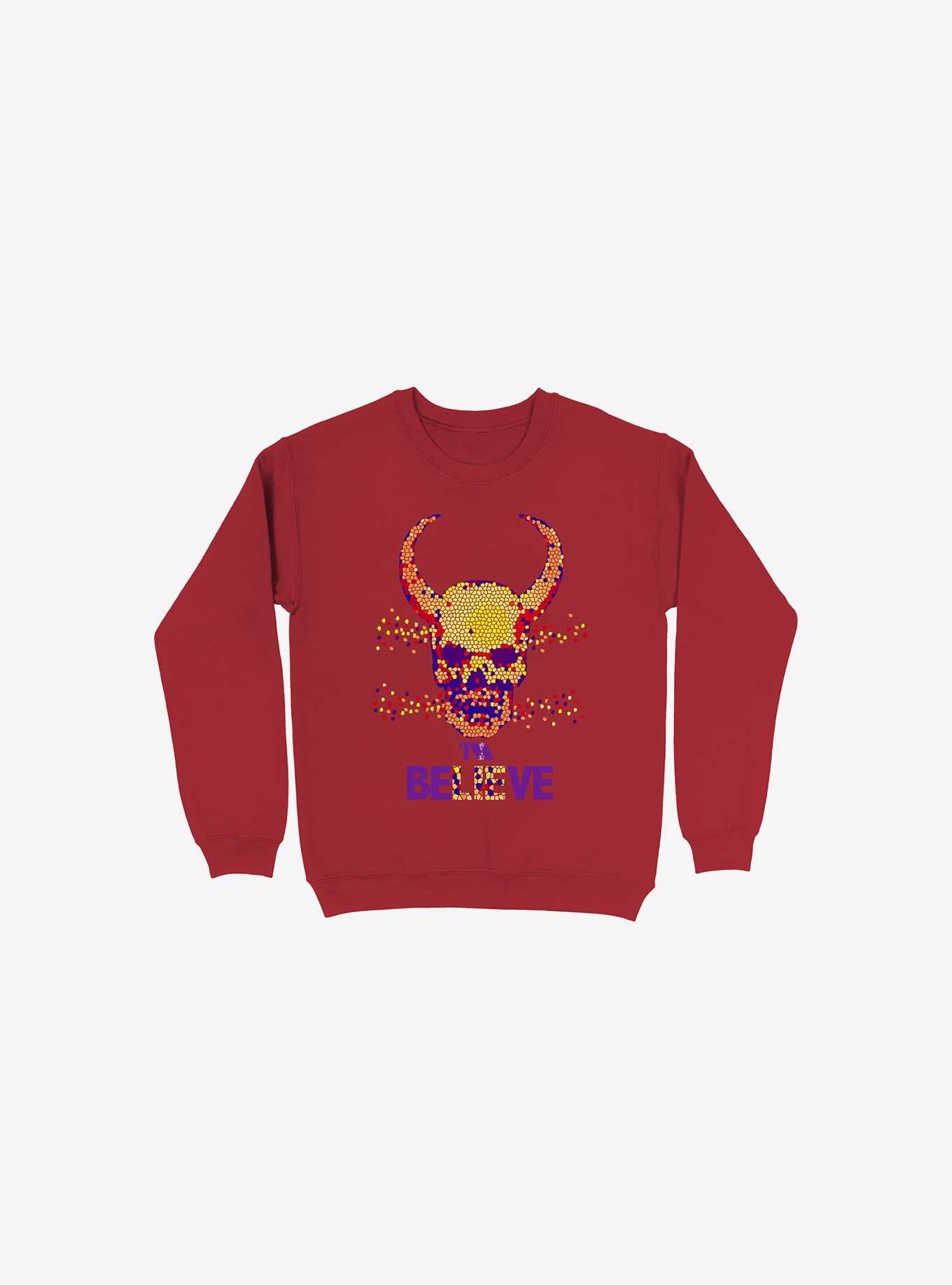 Believe Sweatshirt, RED, hi-res