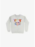 Inkblot Test Skull And Butterfly Sweatshirt, WHITE, hi-res