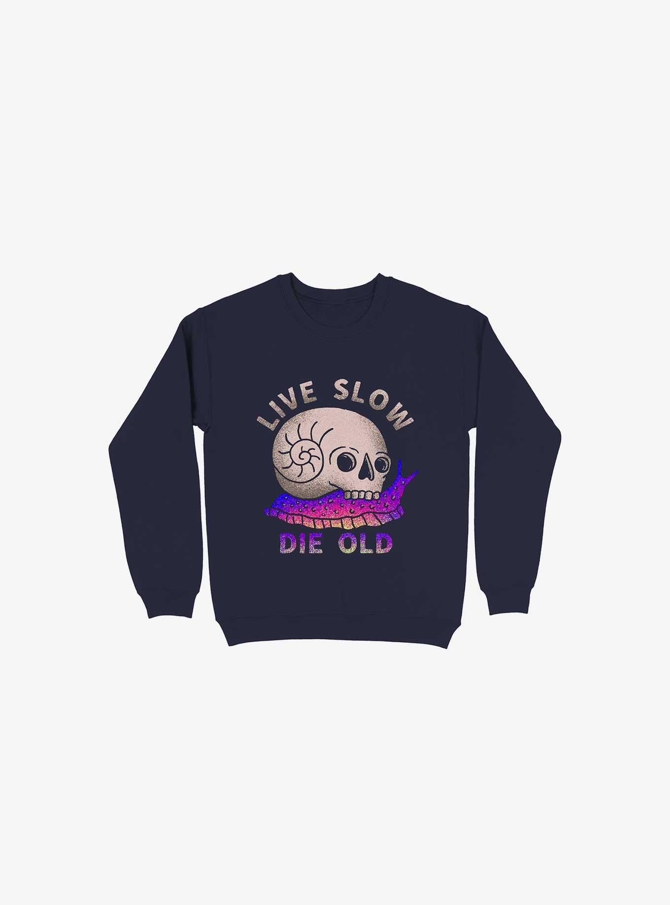 Live Slow Die Old Sweatshirt, NAVY, hi-res