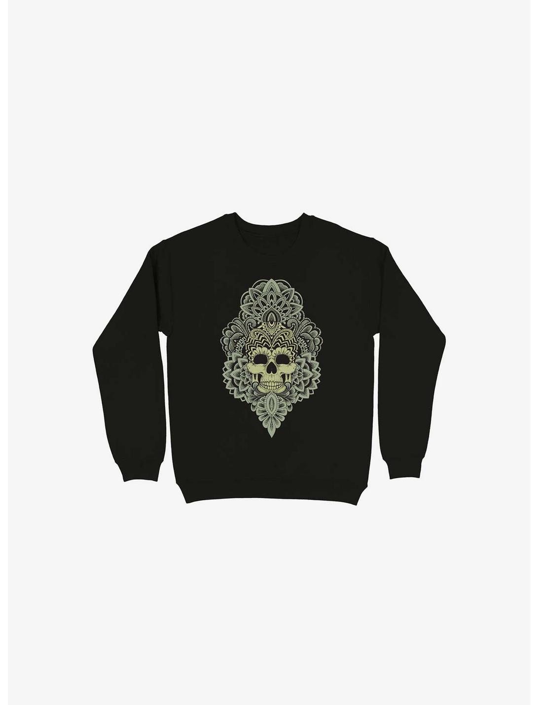 Skull Mandala Sweatshirt, BLACK, hi-res