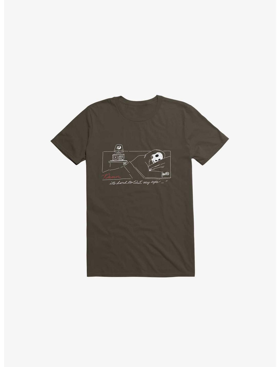 Damn, Sleepy Time Is Out T-Shirt, BROWN, hi-res