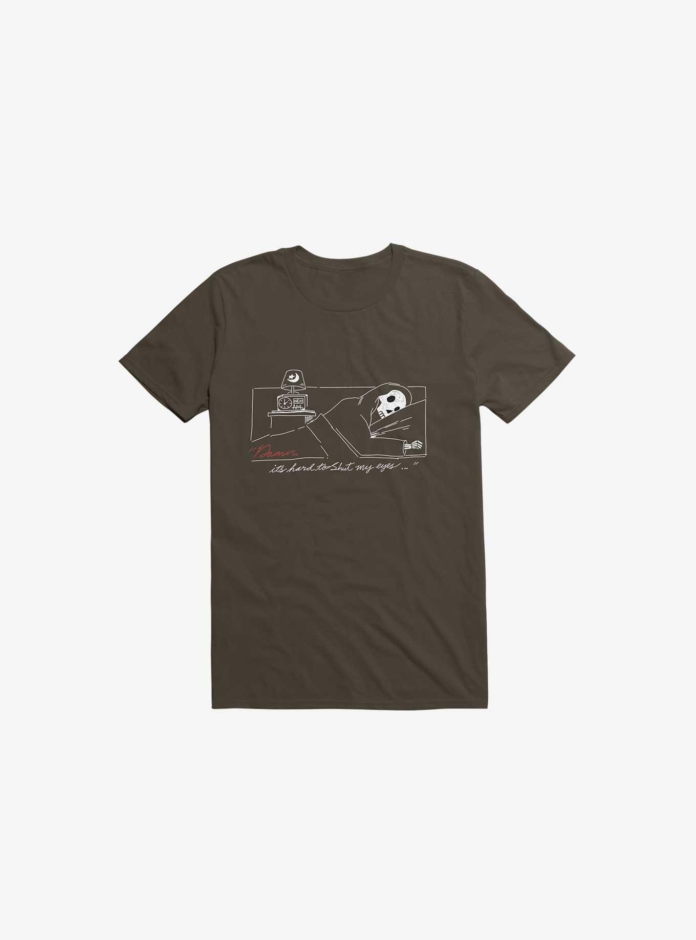 Damn, Sleepy Time Is Out T-Shirt, BROWN, hi-res