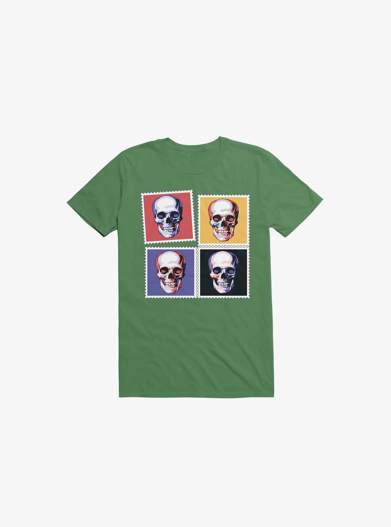 Skull Stamps T-Shirt, KELLY GREEN, hi-res