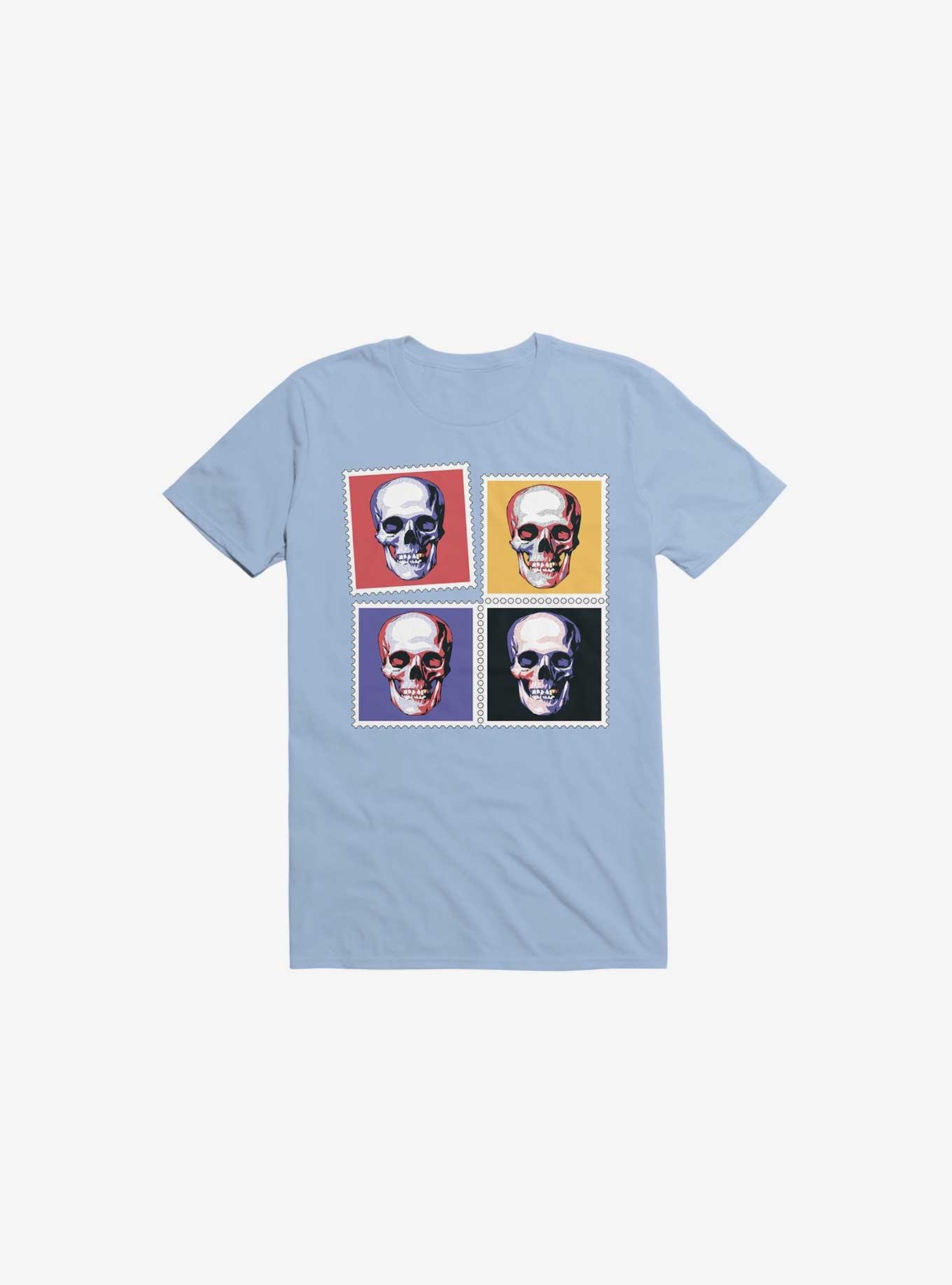 Skull Stamps T-Shirt, LIGHT BLUE, hi-res