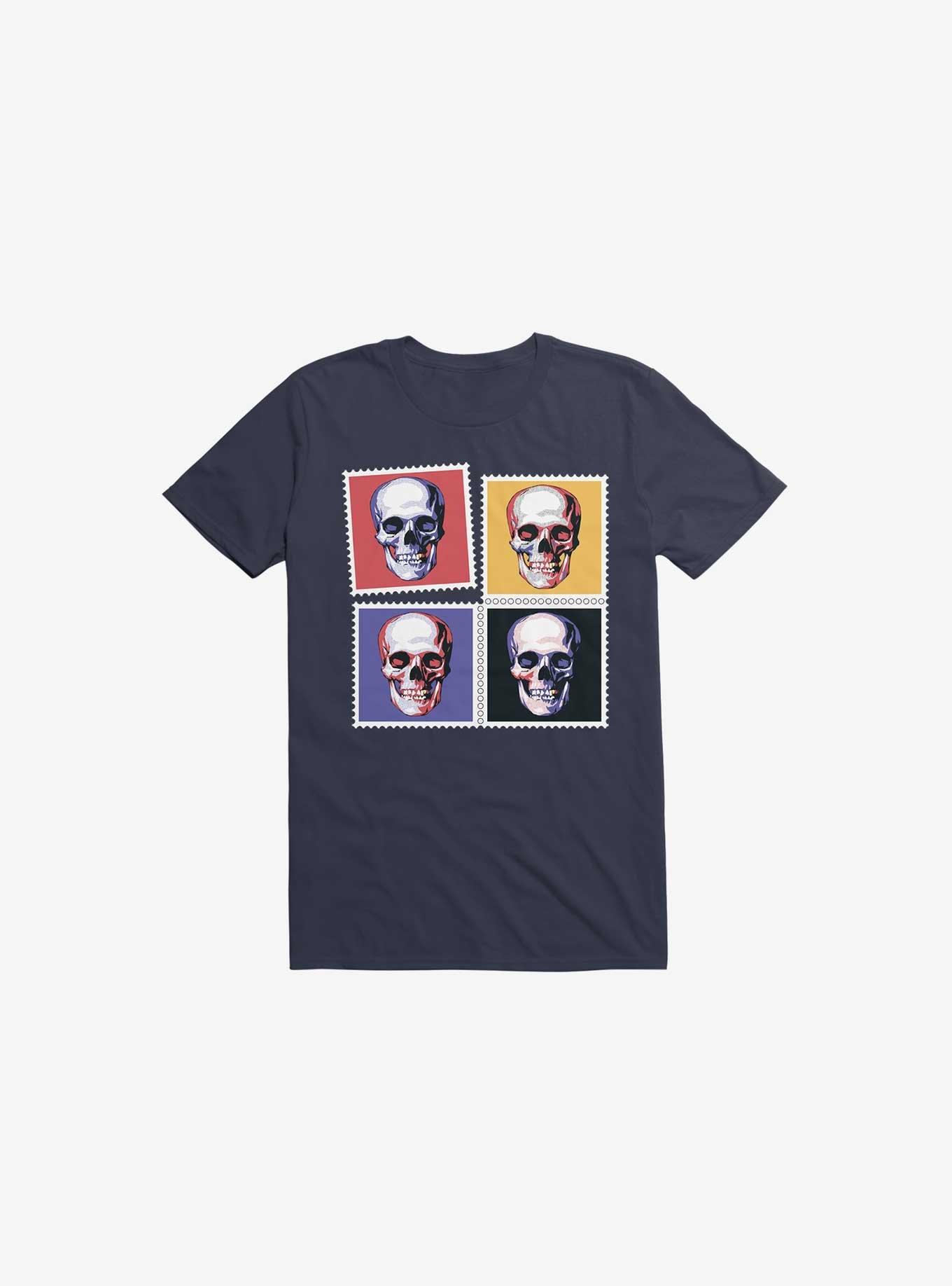 Skull Stamps T-Shirt, NAVY, hi-res