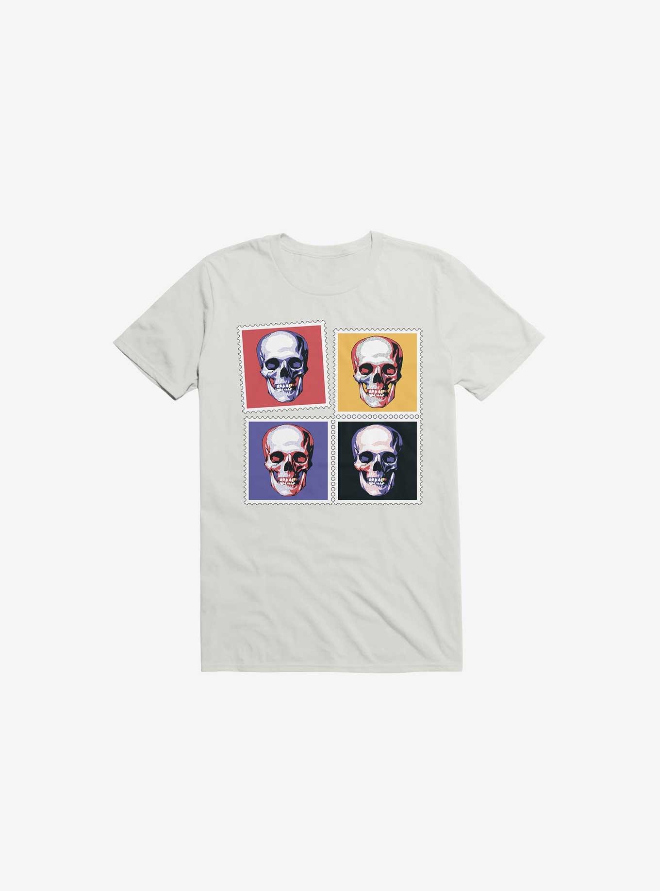 Skull Stamps T-Shirt, WHITE, hi-res