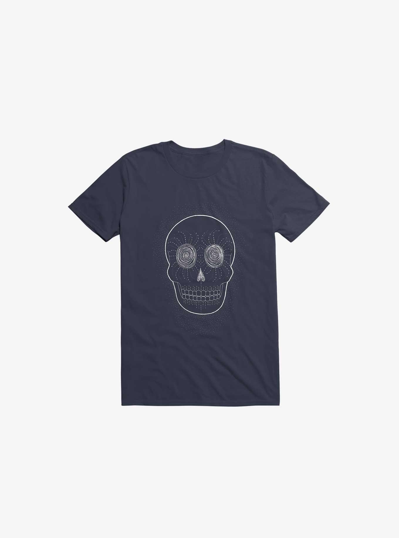 Stevia Skull T-Shirt, NAVY, hi-res