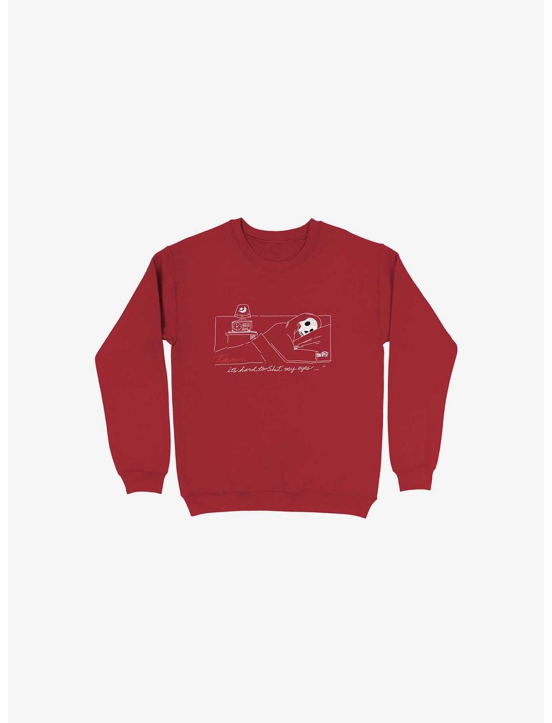 Damn, Sleepy Time Is Out Sweatshirt, RED, hi-res