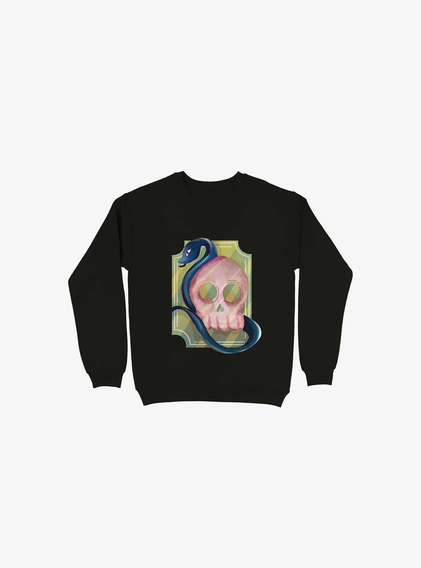 Pink Skull Sweatshirt, BLACK, hi-res