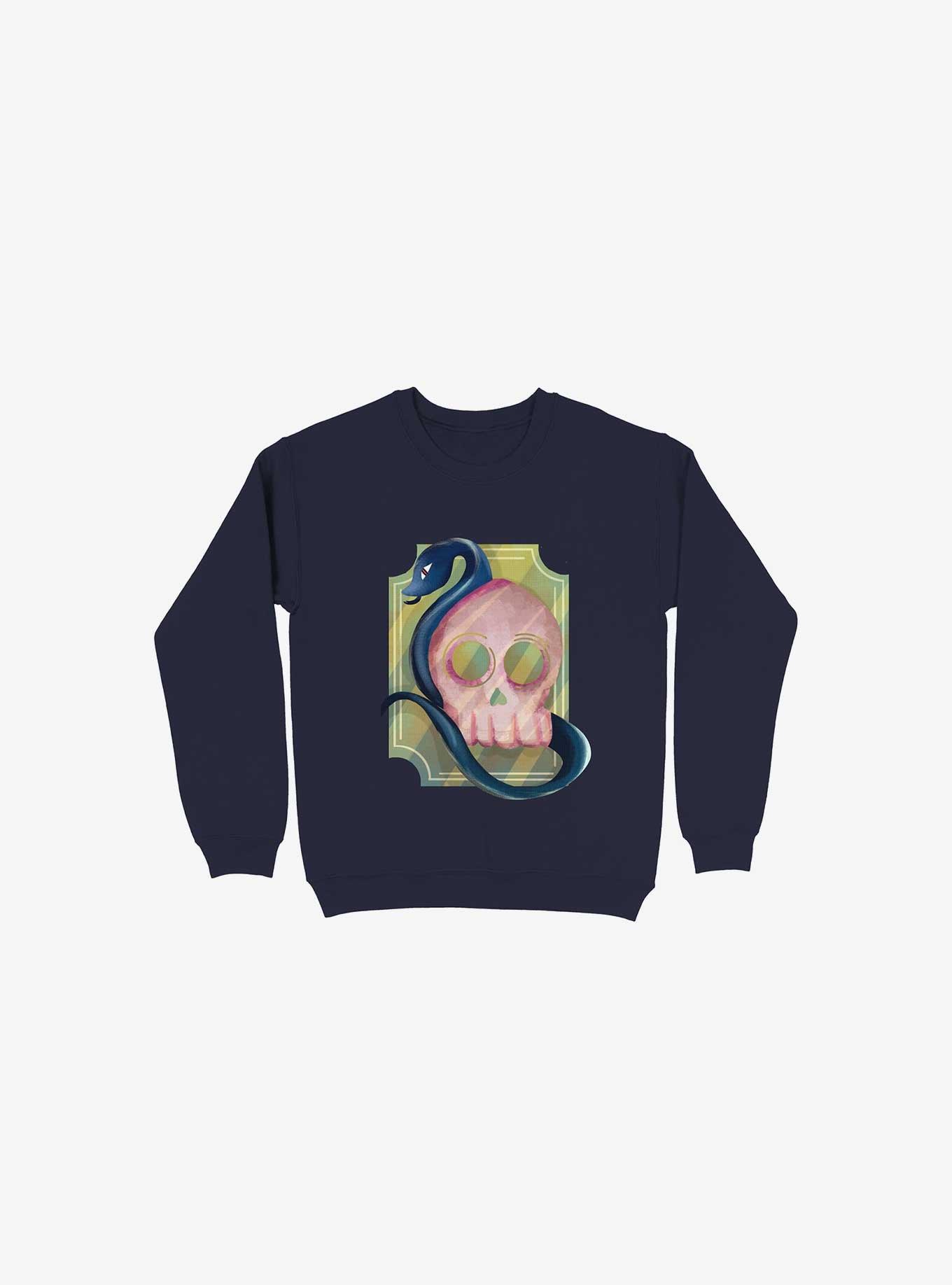 Pink Skull Sweatshirt, NAVY, hi-res