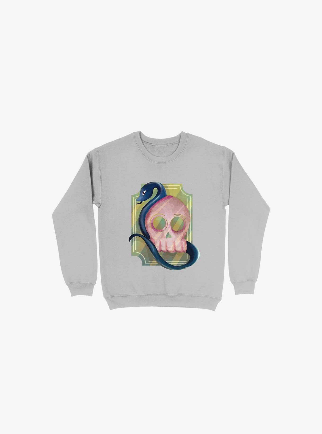 Pink Skull Sweatshirt, SILVER, hi-res