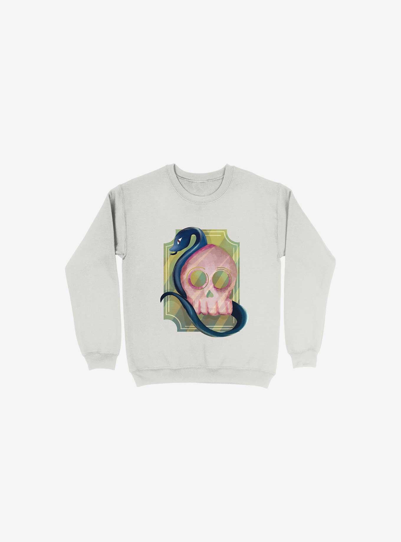 Pink Skull Sweatshirt, WHITE, hi-res