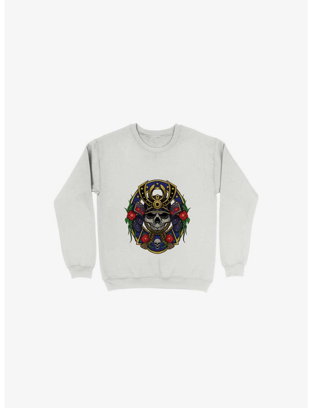 Samurai Skull Sweatshirt, WHITE, hi-res