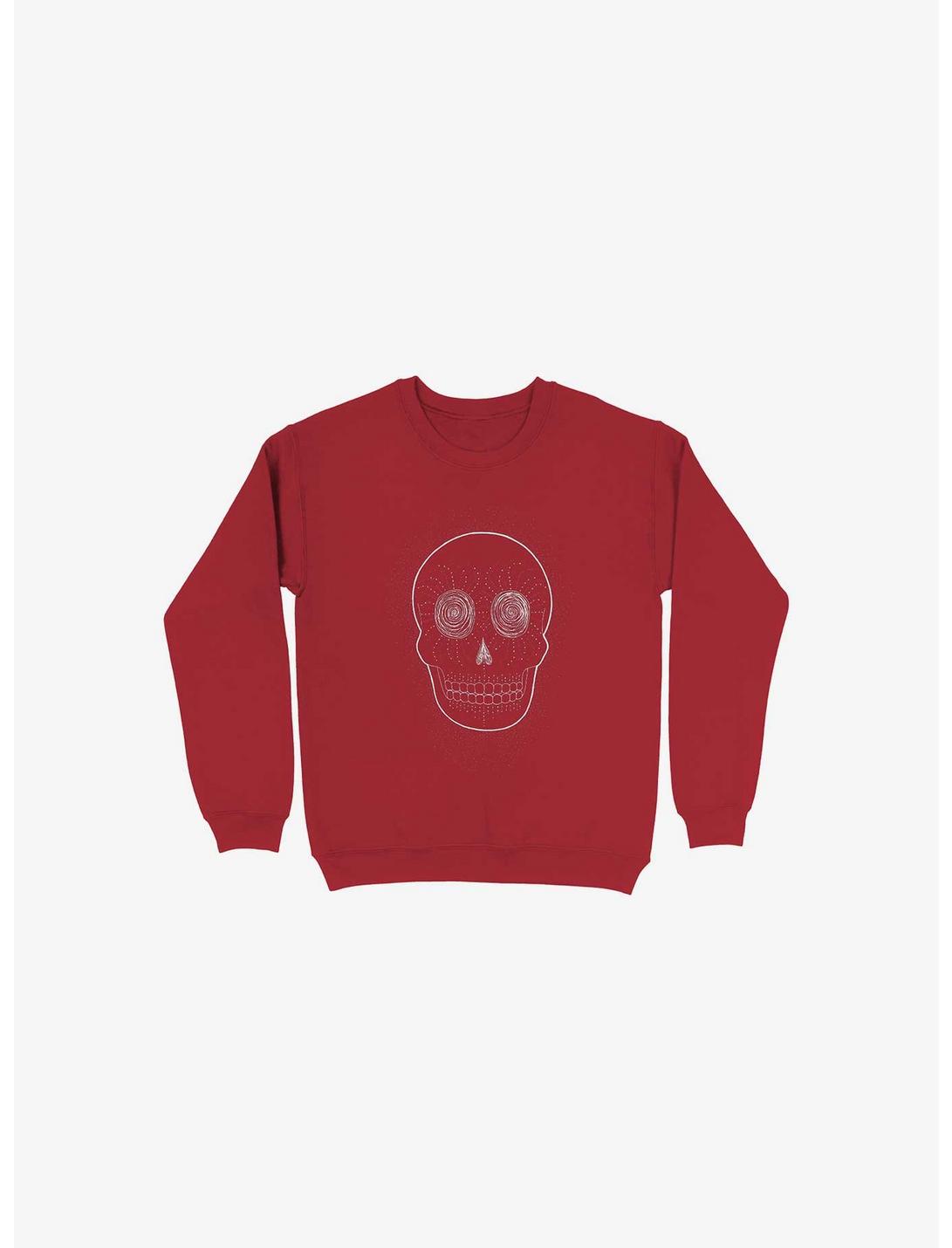 Stevia Skull Sweatshirt, RED, hi-res