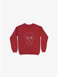 Stevia Skull Sweatshirt, RED, hi-res