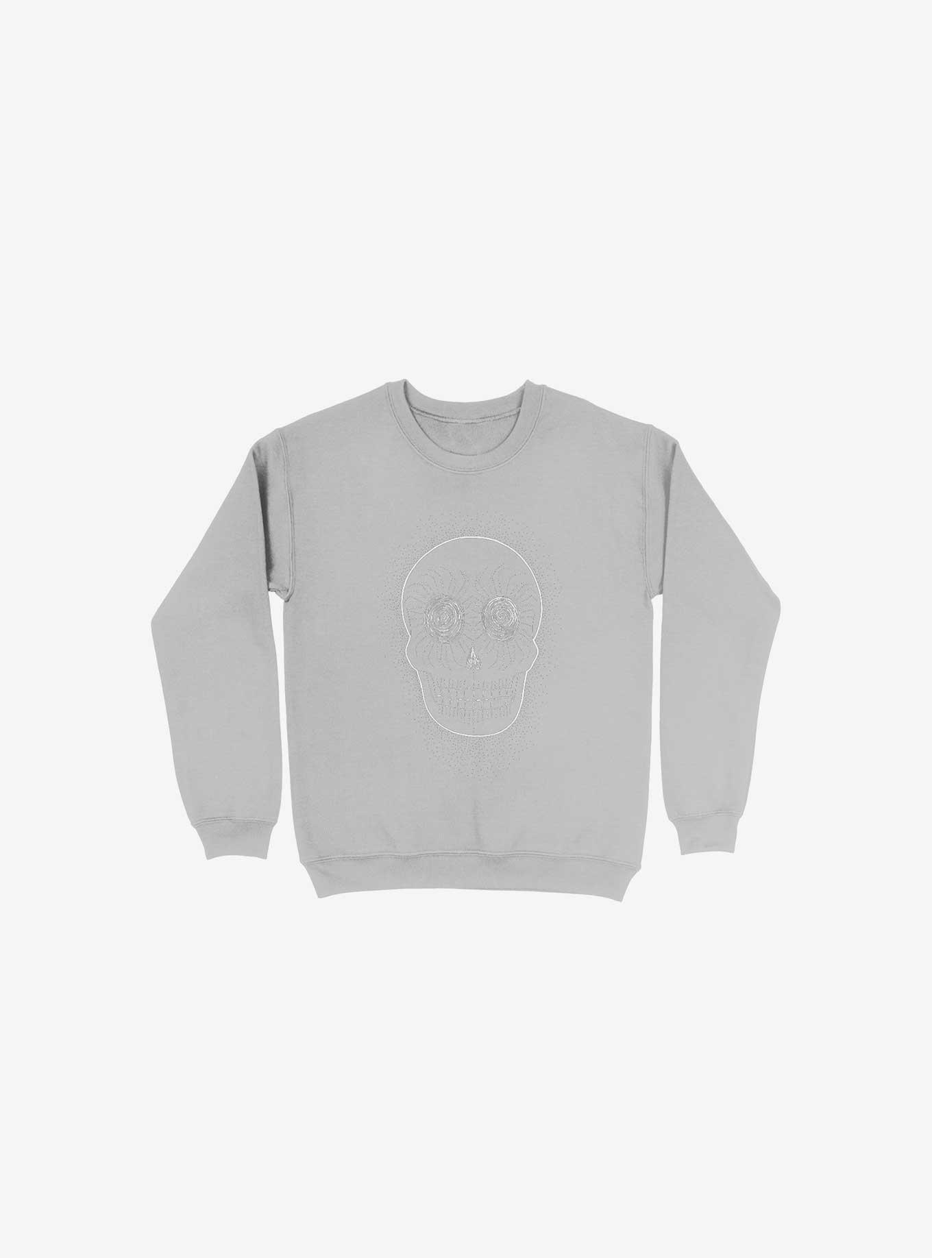 Stevia Skull Sweatshirt, SILVER, hi-res