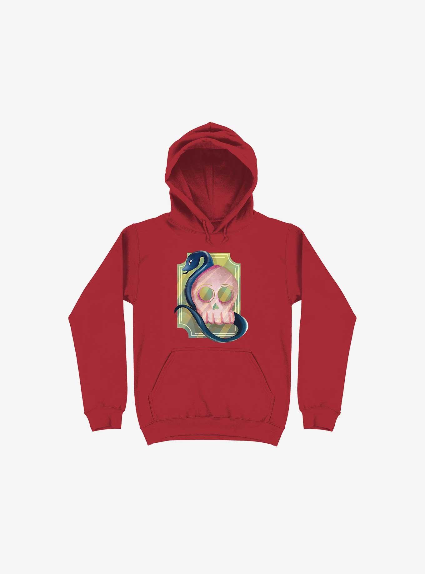 Pink Skull Hoodie, RED, hi-res