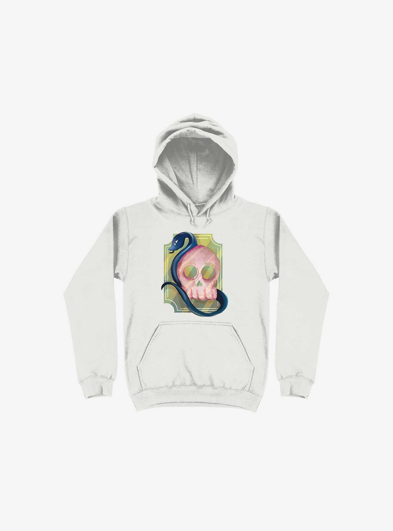 Pink Skull Hoodie, WHITE, hi-res
