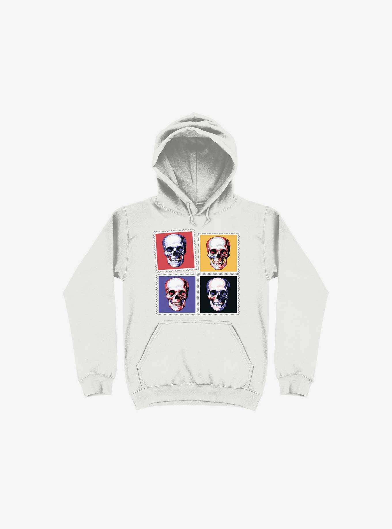 Skull Stamps Hoodie, WHITE, hi-res