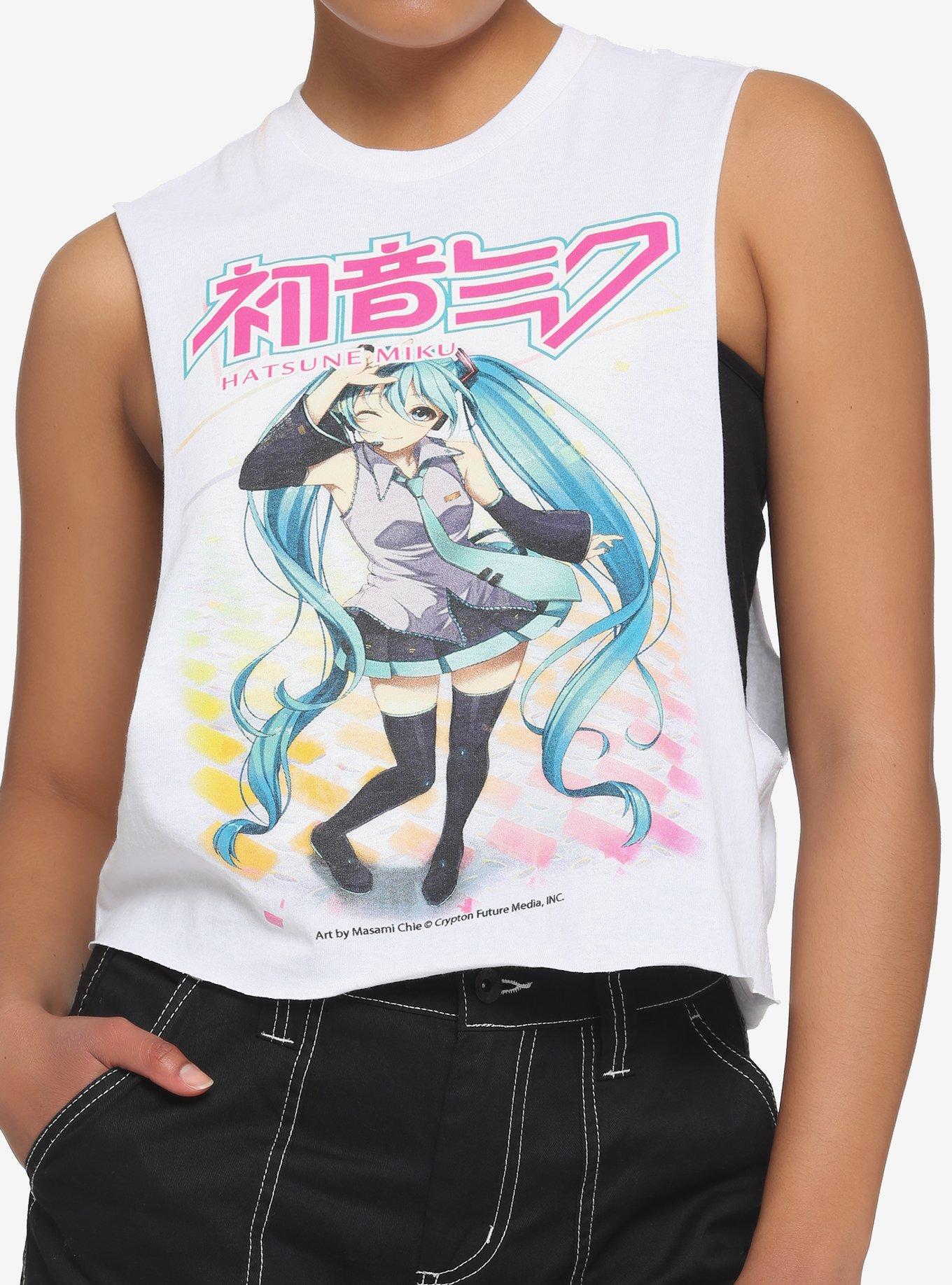 Hatsune Miku Drawing Girls Crop Muscle Top, MULTI, hi-res