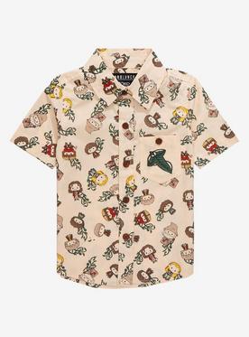 The Lord of the Rings Chibi Characters Allover Print Toddler Woven Button-Up - BoxLunch Exclusive