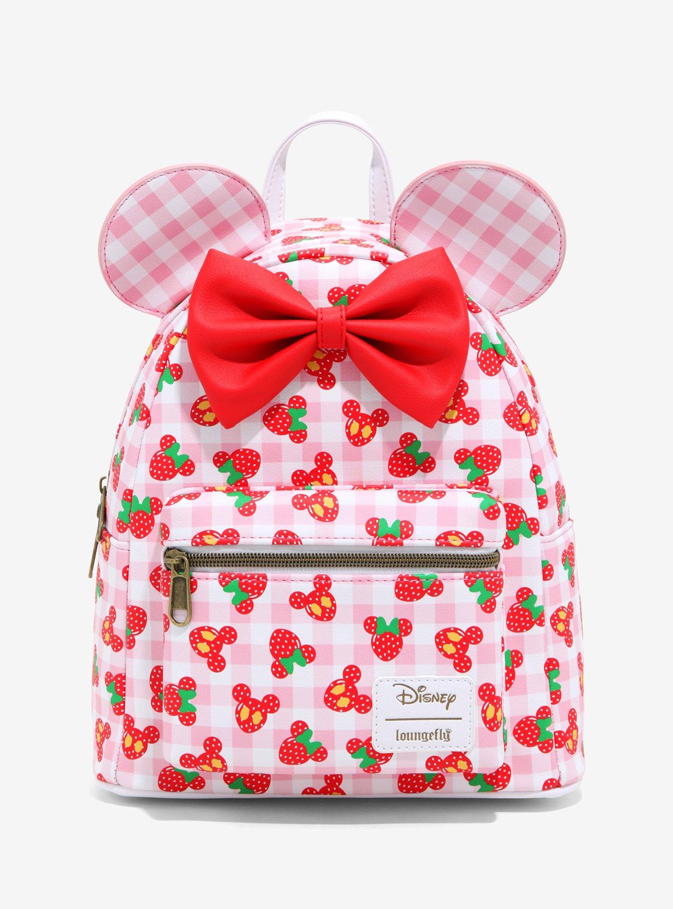 Checkered Pattern Functional Backpack With Cartoon Bear Bag Charm