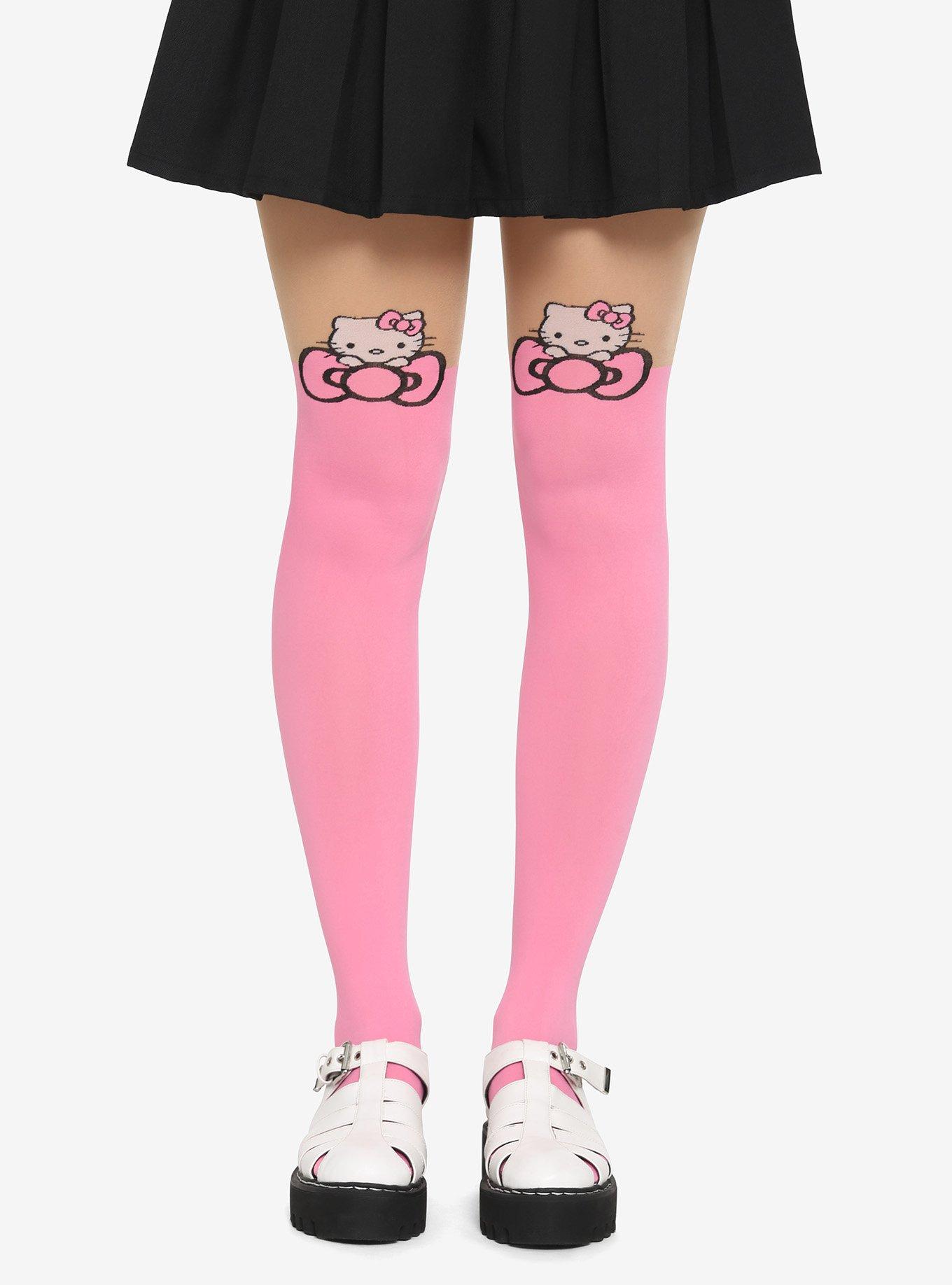 Hello Kitty Cartoon Transparent Stockings Tights Pantyhose Knee High