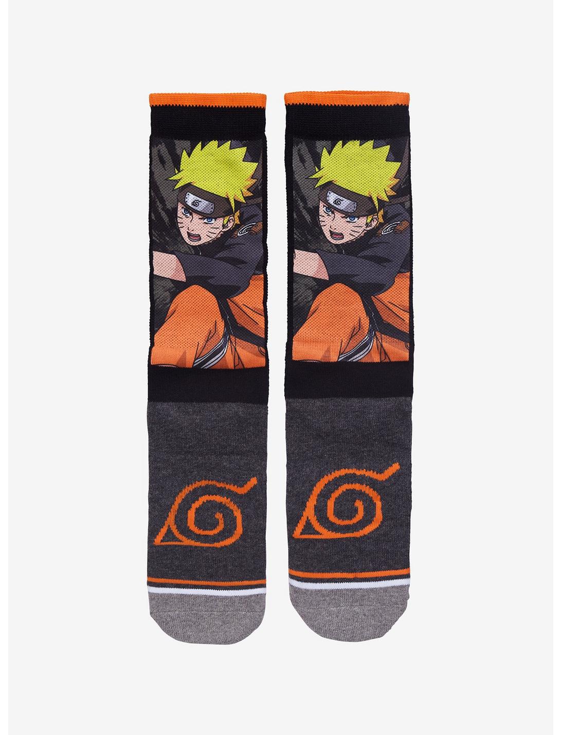 Naruto Shippuden Naruto & Hidden Leaf Symbol Crew Socks, , hi-res