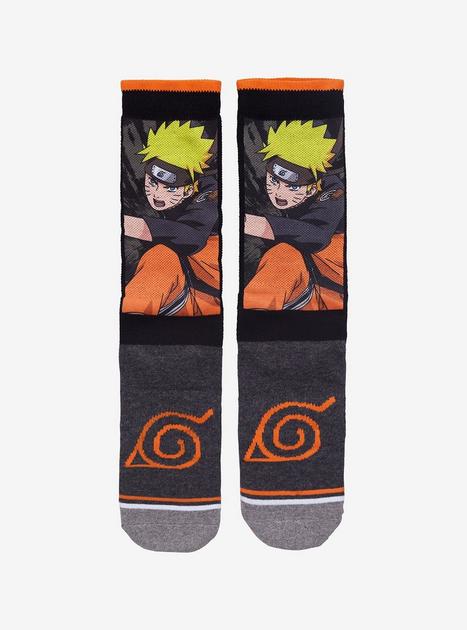 Naruto Shippuden Naruto & Hidden Leaf Symbol Crew Socks | Hot Topic