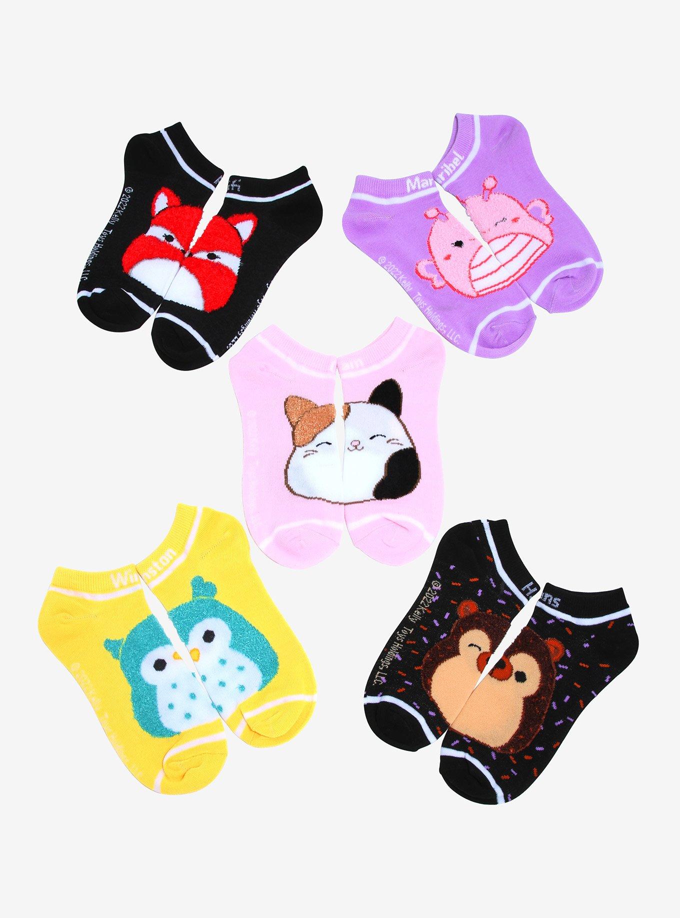 Squishmallows Fuzzy Friends No-Show Socks 5 Pair, , hi-res