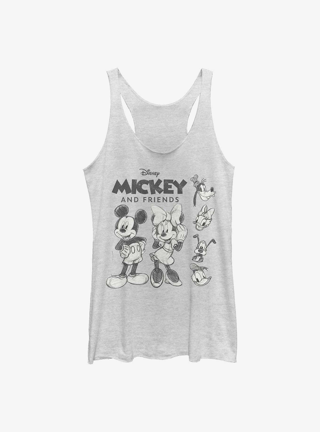 Disney Mickey Mouse Mickey Friends Sketch Girls Tank, WHITE HTR, hi-res