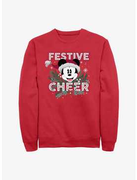 Disney Mickey Mouse Festive Cheer Crew Sweatshirt, , hi-res