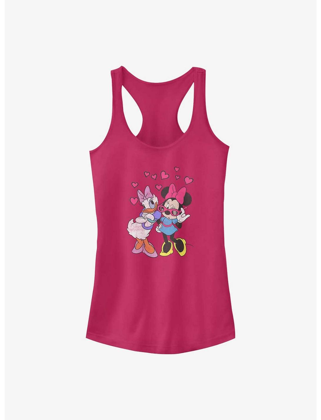 Disney Minnie Mouse & Daisy Duck Just Gals Hearts Girls Tank Top, RASPBERRY, hi-res