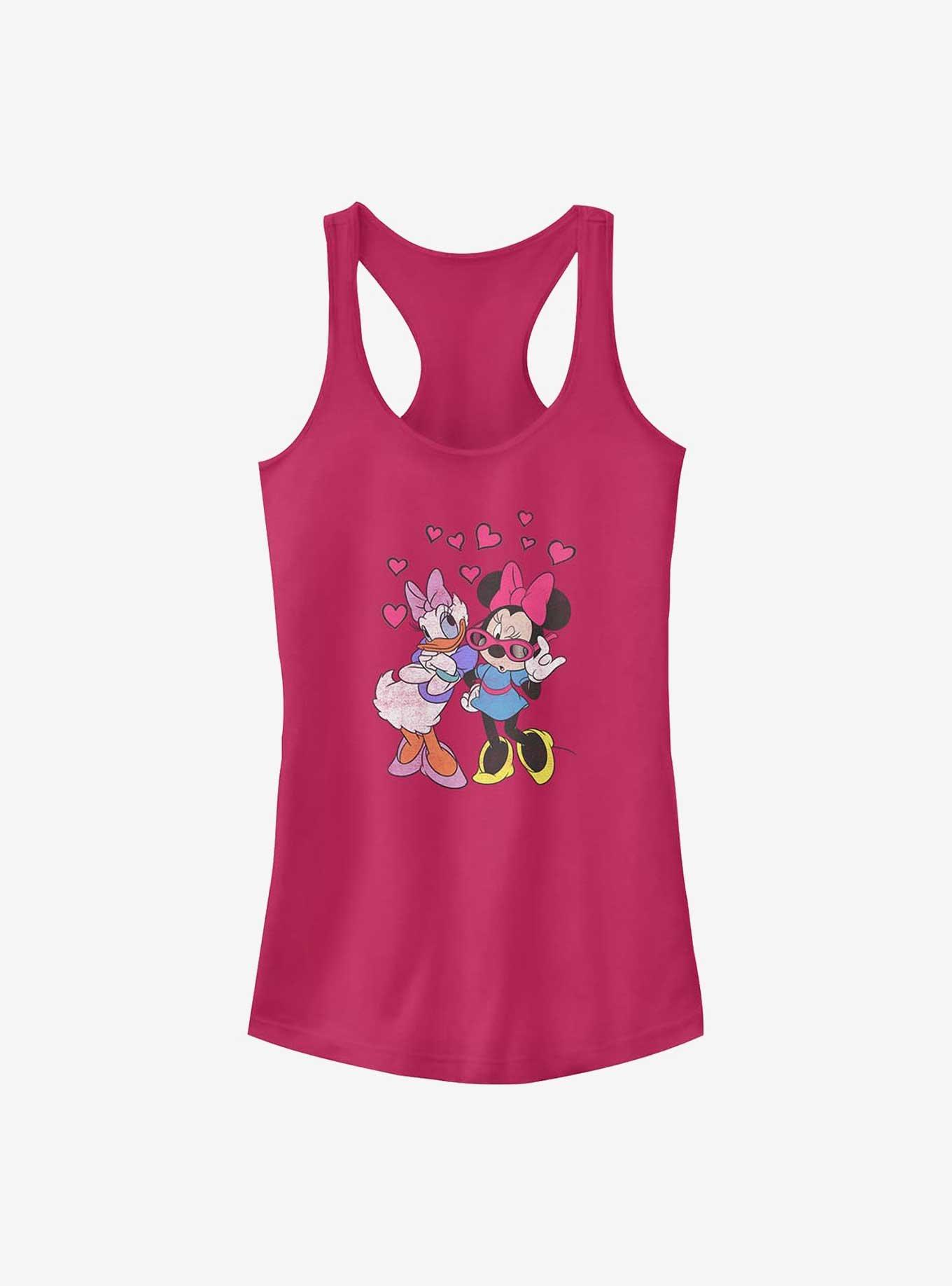 Disney Minnie Mouse & Daisy Duck Just Gals Hearts Girls Tank Top, RASPBERRY, hi-res