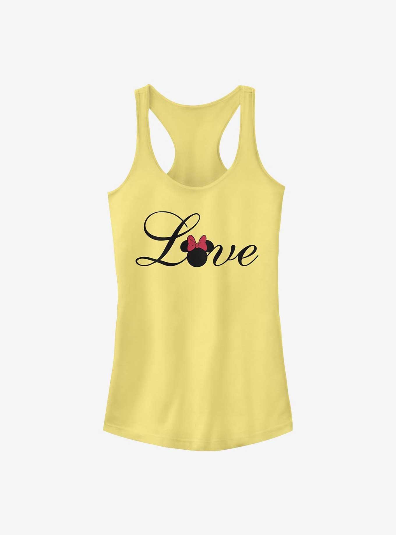 Disney Minnie Mouse Minnie Love Script Girls Tank, BANANA, hi-res