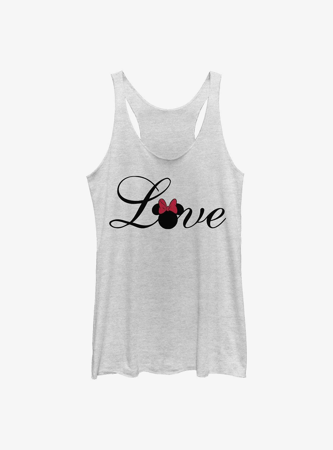 Disney Minnie Mouse Minnie Love Script Girls Tank, WHITE HTR, hi-res