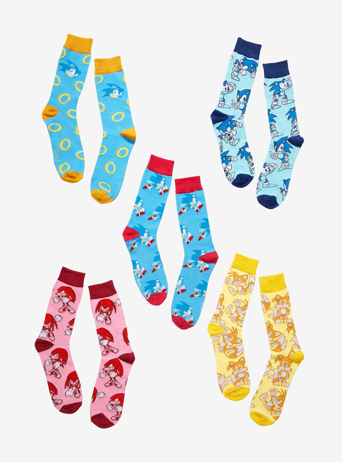 Sonic The Hedgehog Character Crew Socks 5 Pair, , hi-res